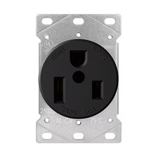 50 Amp 250-Volt, NEMA 6-50R Flush Mount Power Outlet, Single Straight Blade Rang
