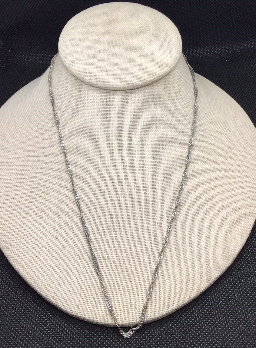 Vintage Sterling Silver 925 Twist Design Chain Necklace 20