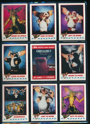 lot (10) 1990 Topps Gremlins 2 Movie #1-#10 all Gremlin character