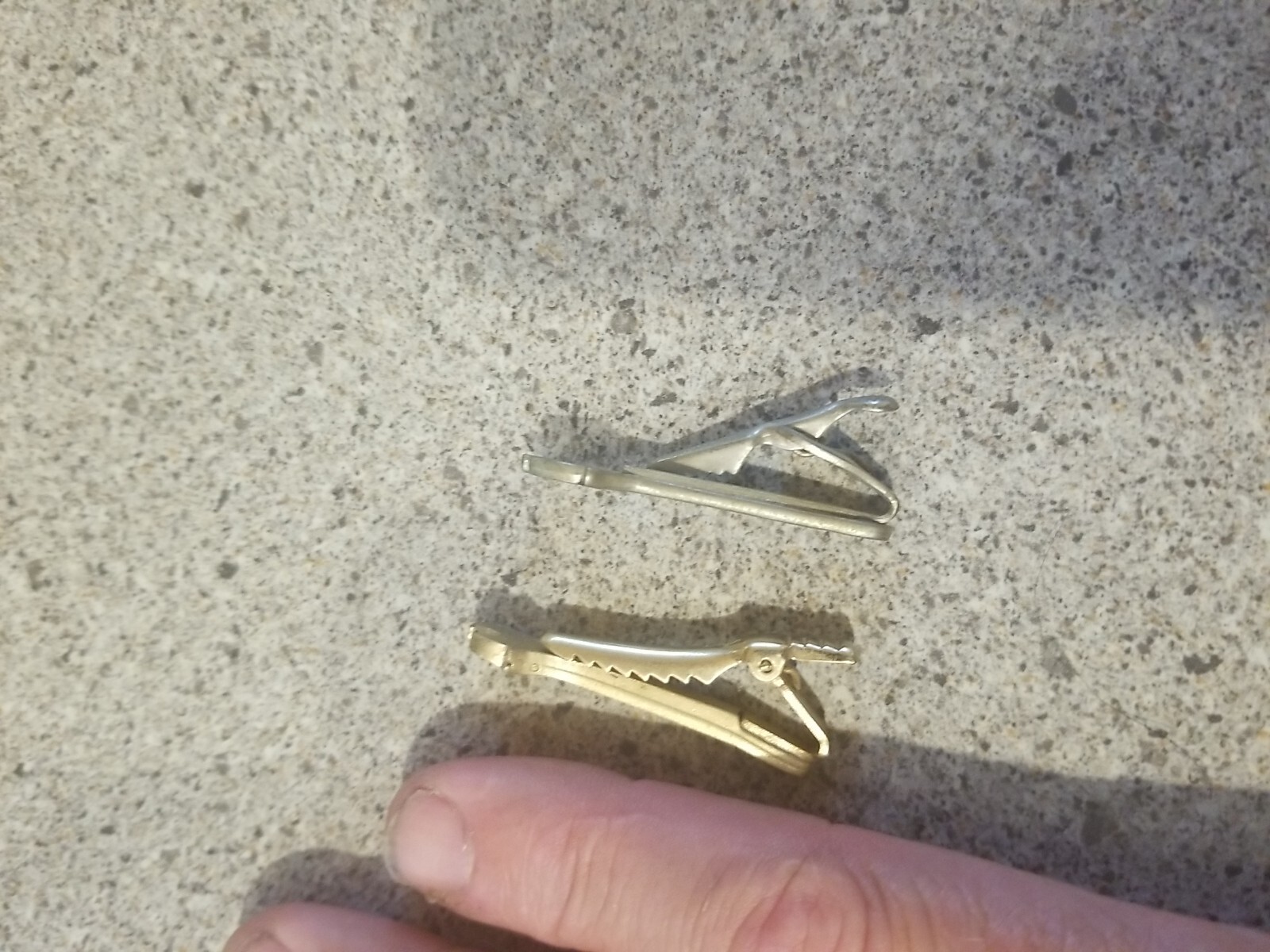 2 VINTAGE CRESCENT WRENCH TIE CLASP CLIP 