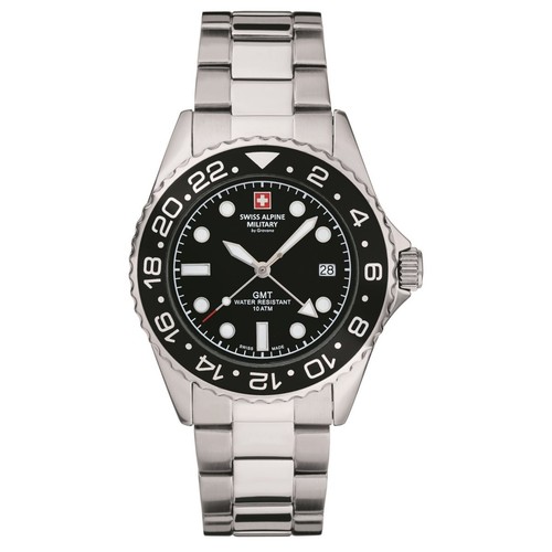 GUESS Orologio da uomo analogico al quarzo in acciaio inox con cinturino in pelle coccodrillo, marrone, 20 (modello: GW0053G4