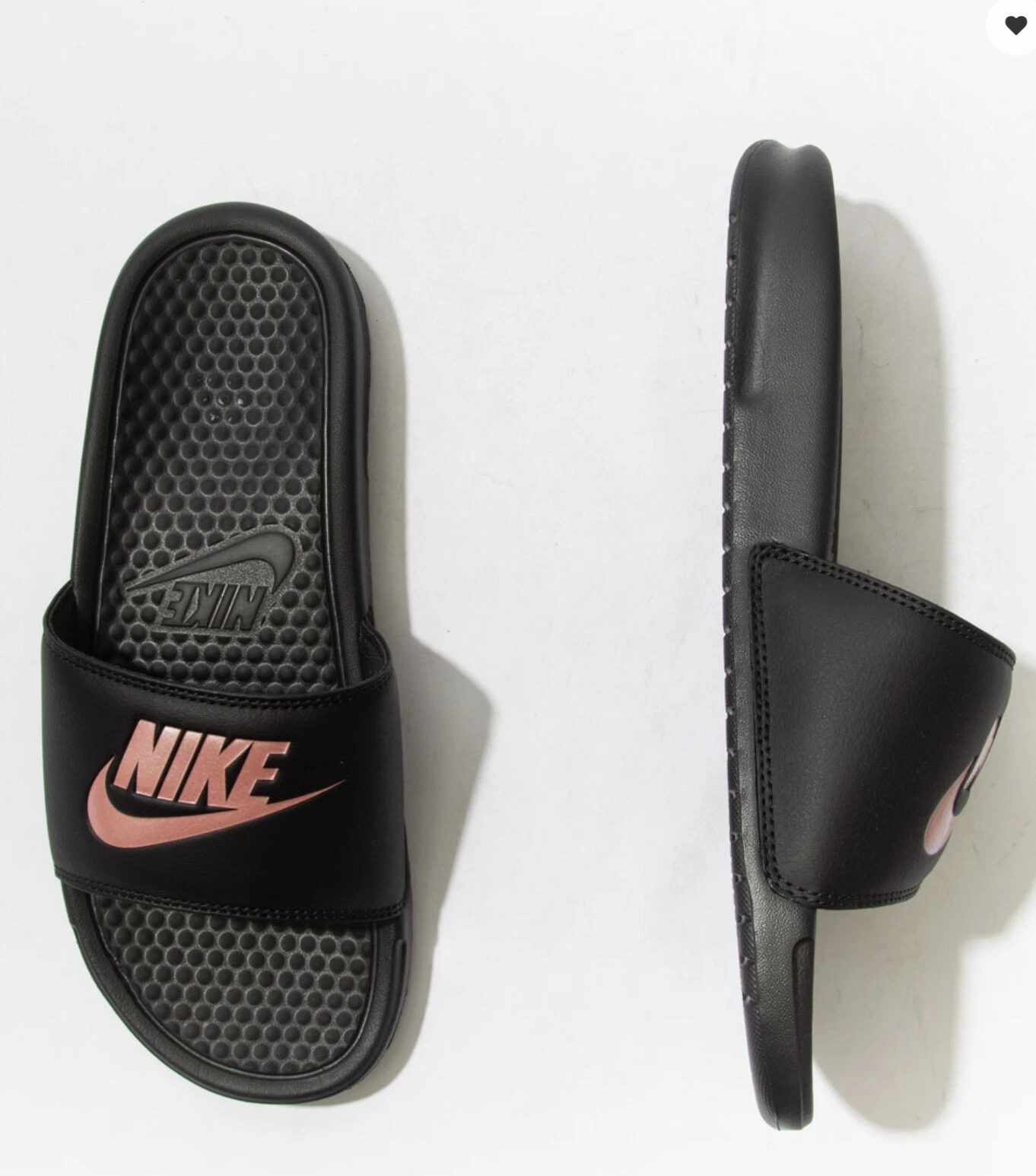 Sandalo donna Nike Benassi Just Do It nero oro rosa US 12