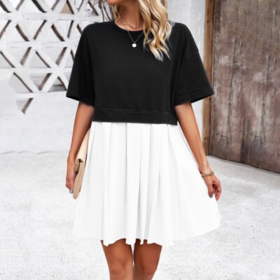 sweatshirt dress short Nude Boatneck Ribbed Knit Short Sweater Dress