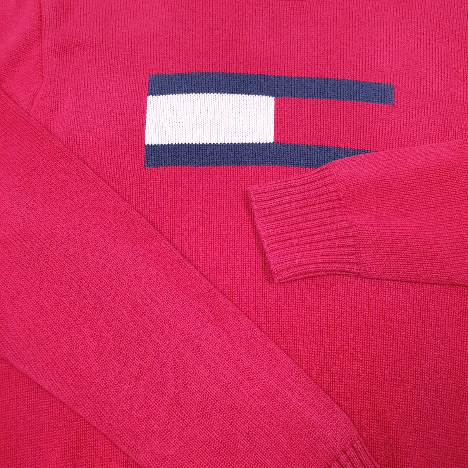 TOMMY HILFIGER Crewneck Knit Box Logo Jumper Sweatshirt Mens L image 4