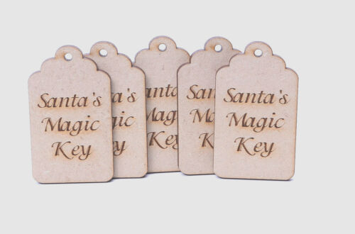 Wooden mdf Santa's Magic Key Tags Santa's Key Christmas Eve Gift Tags - MDF - Picture 1 of 2
