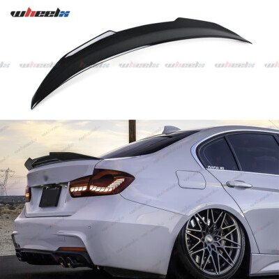 For BMW F30 3 Series Sedan M3 F80 12-18 Gloss Black PSM Style Rear Trunk Spoiler