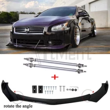 For Nissan Maxima S SV 2009-2014 Front Bumper Lip Splitter Spoiler + Strut Rods