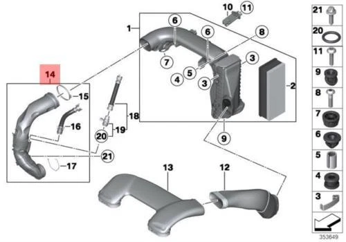 NEU BMW F15 SUV-EINLASS-SCHALLDÄMPFER-FILTERLUFTROHR 8574785  