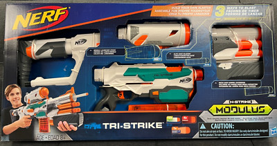 Nerf Tri-Strike N-Strike Modulus Blaster B5577 Rare Brand-New Look