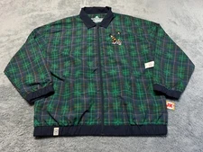 NEW Disney Jacket Adult XXL 2XL Green Plaid Golf Mickey Mouse And Friends Parks