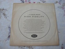 1 1950's-1960's Original Capital Records Record Company LP Sleeve No Record Rare