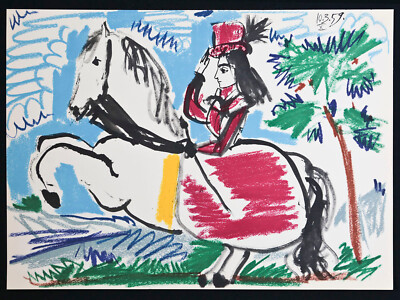 PABLO PICASSO Lithograph of wife Jacqueline Roque  Toros y Toreros 1961 Original