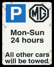 MG PARKING MGB GT MG3 ZS MIDGET CAR PARK DRIVEWAY GARAGE METAL PLAQUE SIGN 395
