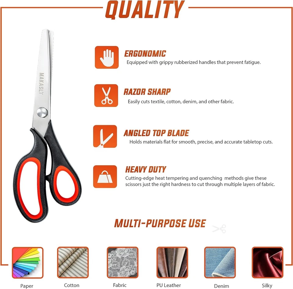 Zig Zag Pinking Shear Scissor for Fabric, Craft Scissors Decorative Edge cutting - Image 2 of 4