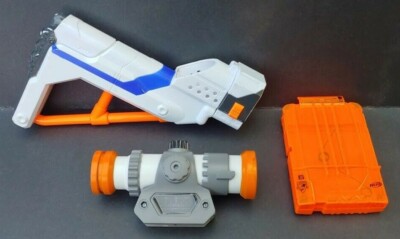 3 Nerf elite Upgrade Shoulder Stock, scope, 6 dart cart clip Accessory Lot Works