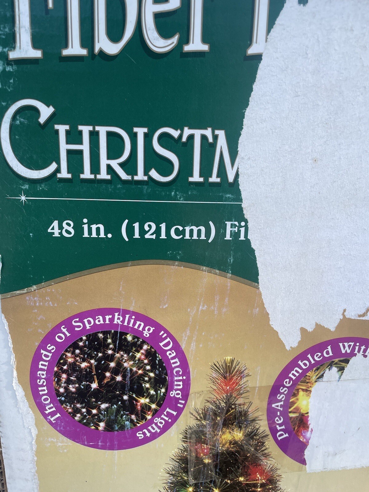 Fiber Optic VTG Multicolor Christmas 4 Foot (48") Tree W/Box Trim A