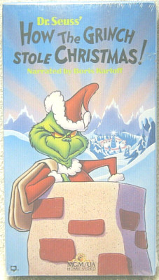 DR. SEUSS' - HOW THE GRINCH STOLE CHRISTMAS - VHS 1990 - BORIS KARLOFF - NEW
