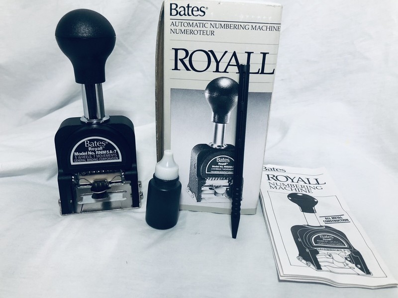 Bates Royall RNM5A-7 Automatic Numbering Machine New
