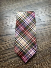 Drake’s for Barney’s NY Men’s Tie, Plaid 100% Silk England