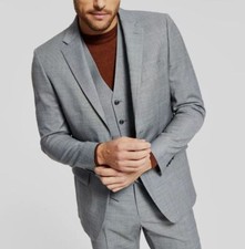  450 Tommy Hilfiger Men's Gray Modern-Fit Stretch Solid Suit Jacket Size 44L