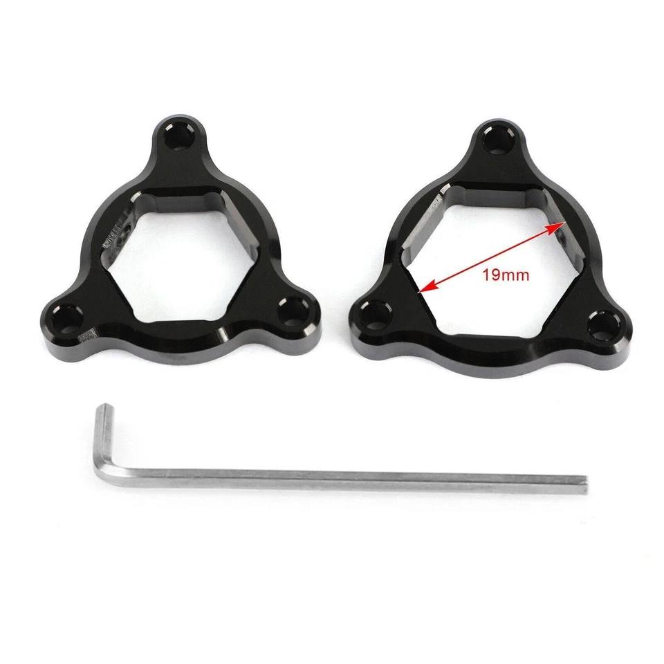 Fork Pre Adjusters Black 19MM Fit for Kawasaki Z1000 07-12 Ninja ZX6R 07-08  AV - Image 3 of 4