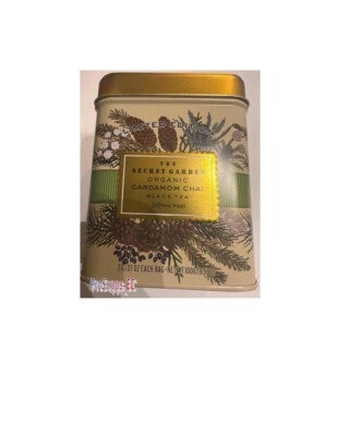 The Secret Garden, USDA Organic, Cardamom Chai Black Tea, 50 Tea Bags, Tin