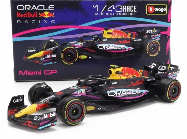 Burago 1/43 Red Bull F1 RB19 11 Perez Miami 2023 Statisches Modell Diecast-image