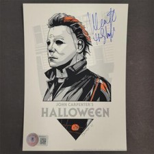 Nick Castle + Tyler Stout signed Michael Myers Halloween 5x7 limited print ~ BAS