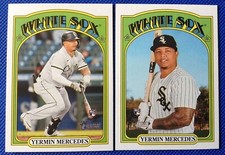 2021 Topps Heritage Yermin Mercedes Action Image Variation + Base Rookie Lot