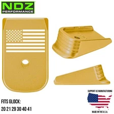 NDZ Glock Gen 1-5 20 21 29 30 40 41 Magazine Base Plate Extension Aluminum Gold