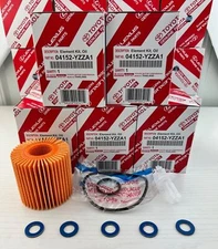 New Oil Filter Set of 5 + Gaskets Sealed Packaged Parts Fits Toyota 04152-YZZA1