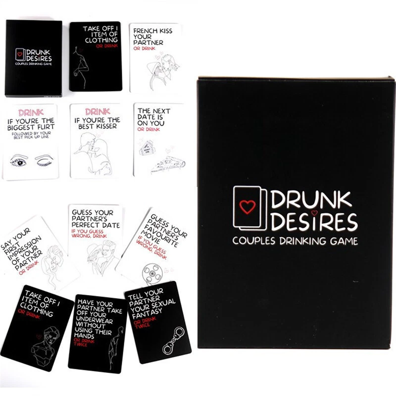 Couples Drinking Game Partner Drunk Cards, 50 Date Night Ideas for Drunk Desires - Picture 2 of 13