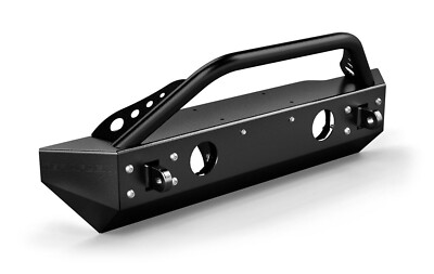Jeep Wrangler JK RockGuard Explorer Front Bumper w/ Hoop   Offset Drum Winch