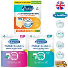 Image of Dr Beckmann Magic Leaves Bio Non-Bio Laundry Detergent 25 Sheets Washing Clothes