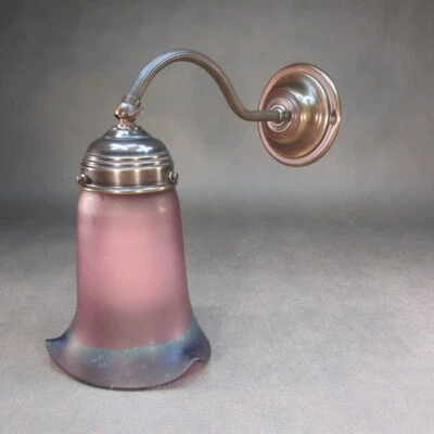 Messing Wandlampe Farbglas Retro Wandleuchte Antik Flurlampe Vintage Lampe - Bild 1 von 4