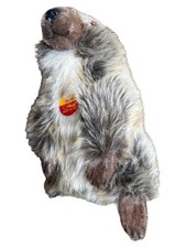 Steiff Burri Murmeltier Kuscheltier Plüschtier 17 cm Braun mit Knopf im Ohr