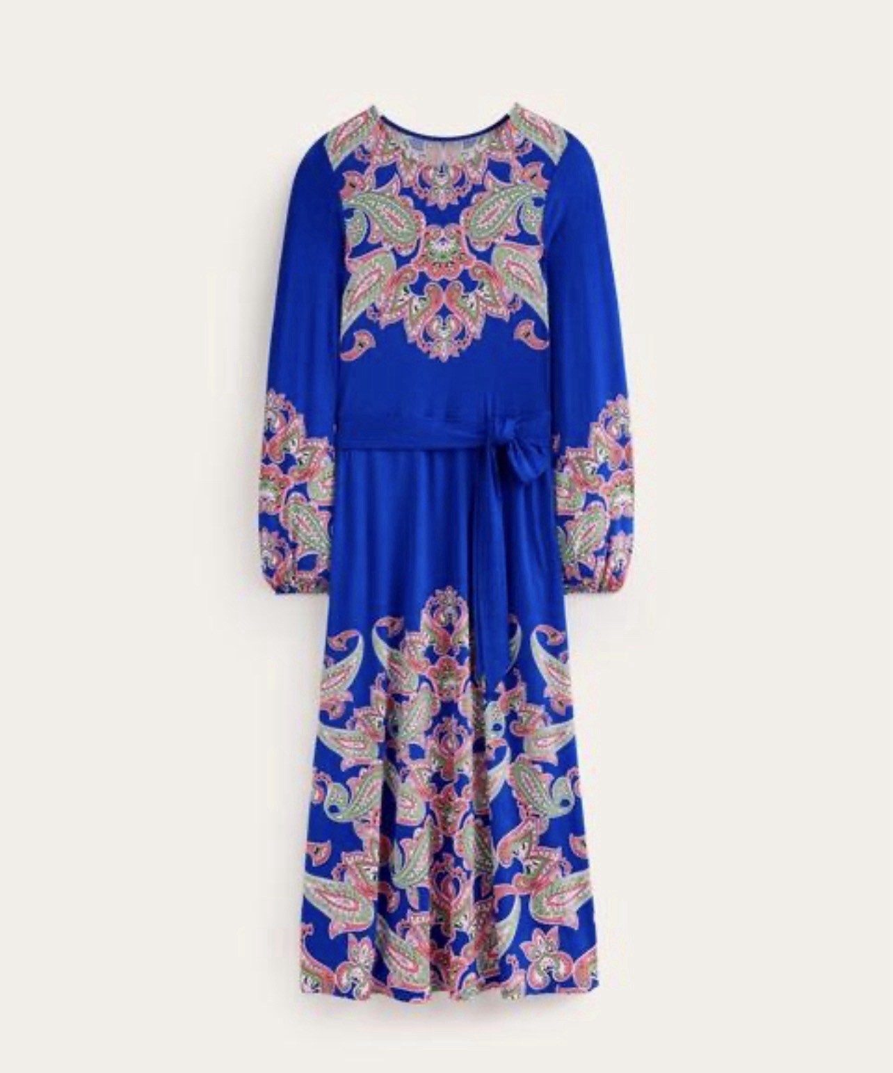 Boden Women's Placement Print Jersey Dress Blue Paisley Size US 8P