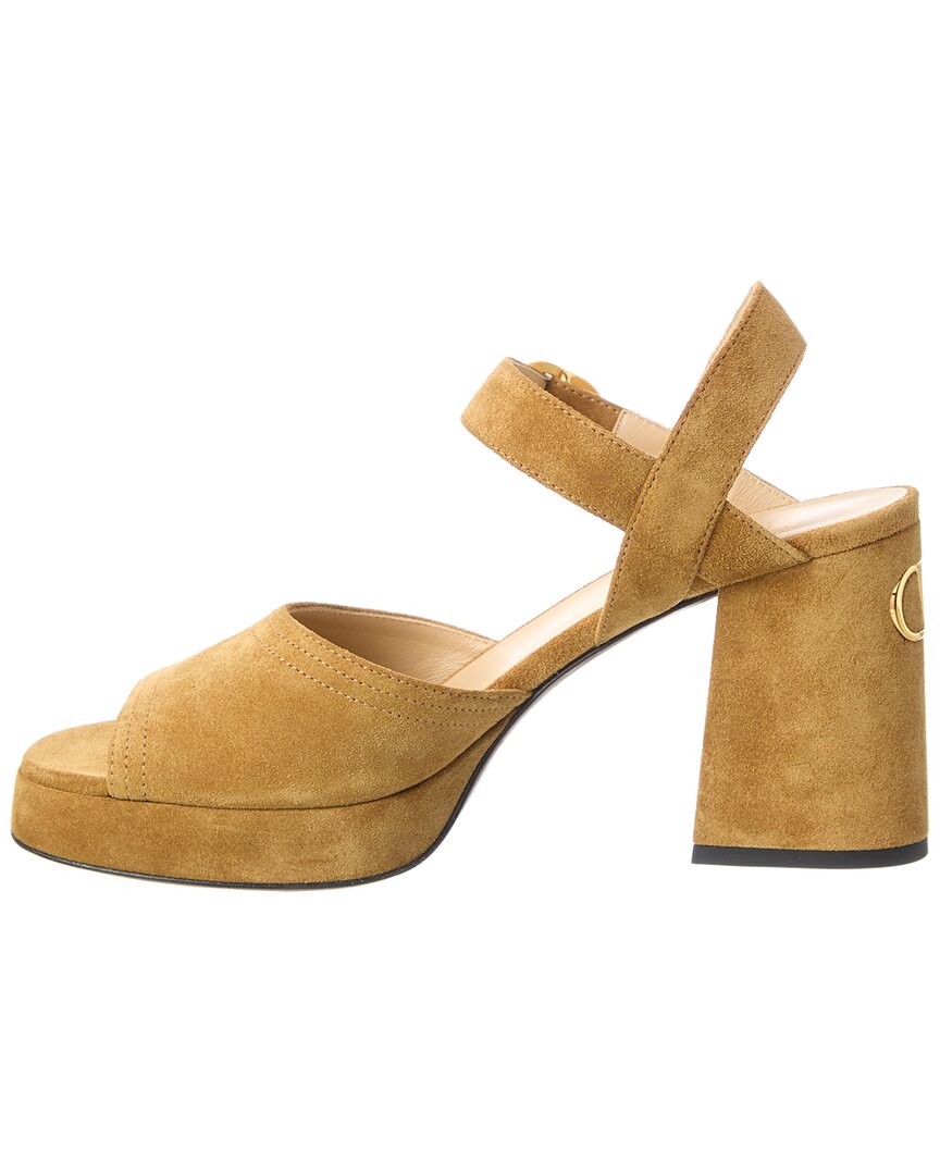 Valentino Vlogo Signature 100 Suede Sandal Women's Beige 36 thumbnail 2