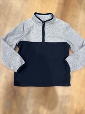 Oshkosh B'gosh Boys Gray And Navy Half Zip Pullover Size 7 Cozy Soft Fleece
