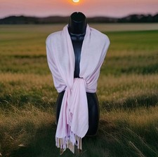 100 Pashmina Pink Scarf Shawl Wrap READ