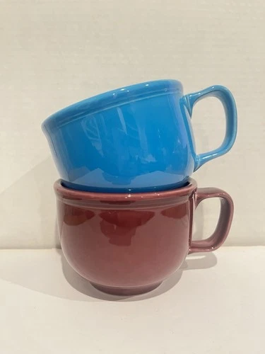 Fiesta JUMBO MUGS - Peacock Blue & Mulberry 18oz Retired Discontinued HLC *Read