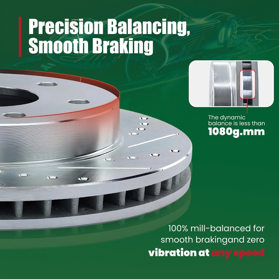 Front Drilled Brake Disc Rotors for Dodge Grand Caravan Journey Town ...