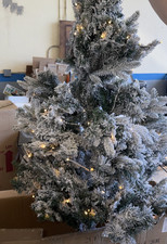 Nearly Natural 5' Flocked Vermont Mixed Pine Artificials Tree w/ 150 Lights