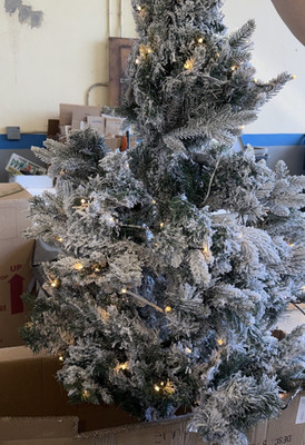 Nearly Natural 5' Flocked Vermont Mixed Pine Artificials Tree w/ 150 Lights