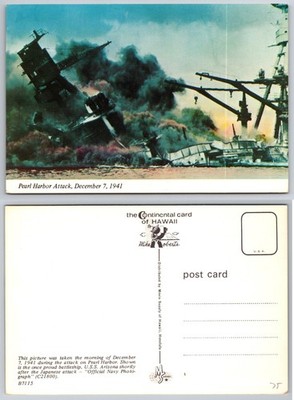 Continental Pearl Harbor Attack Hawaii Postcard
