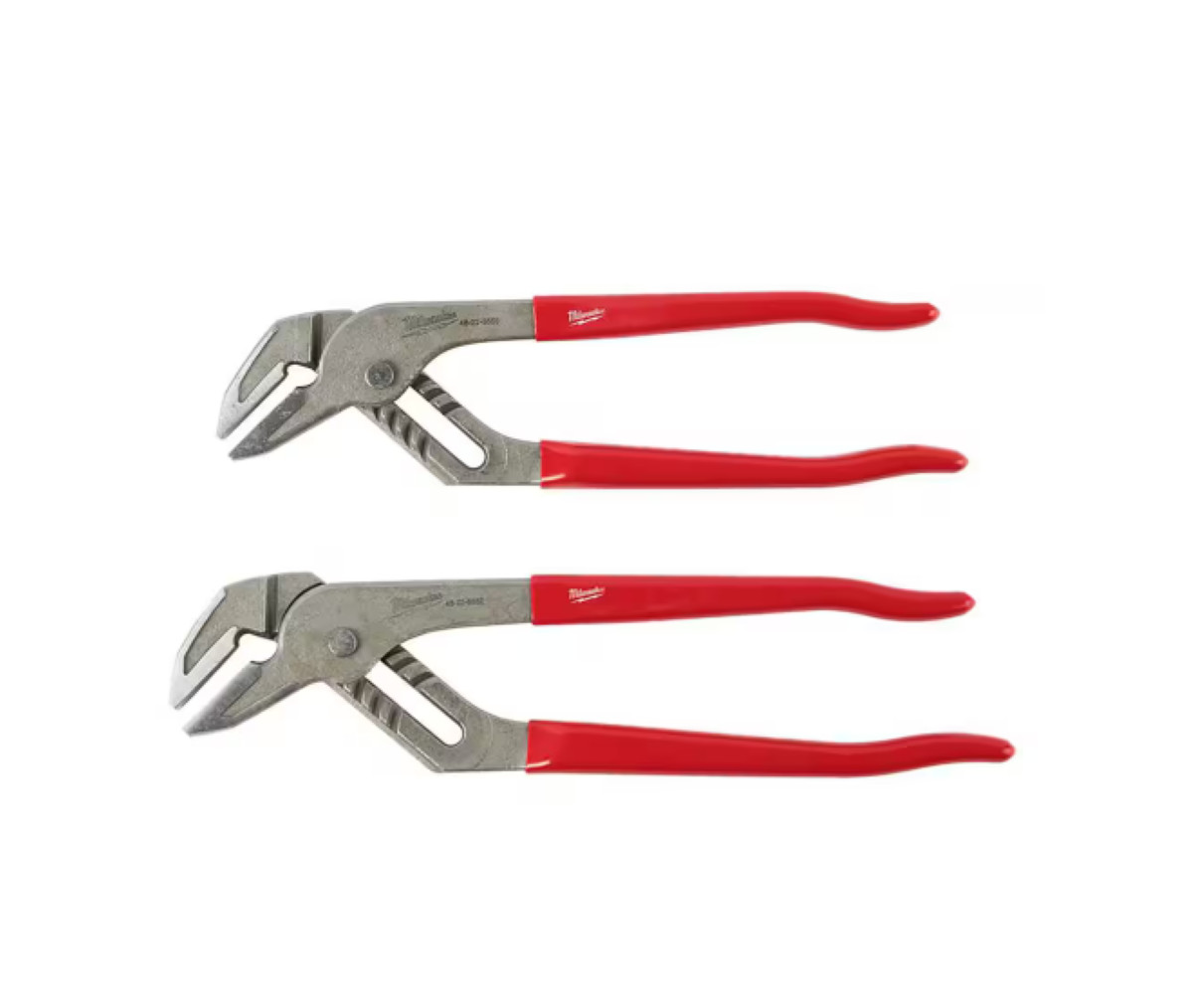 Milwaukee 48-22-6554P 10 in and 12 in Smooth Jaw Pliers Set 2-Pack 4890₽