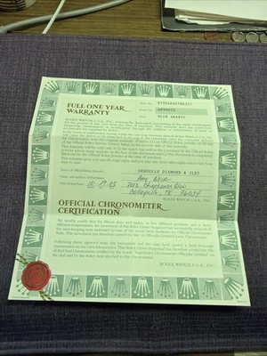Rolex Oyster Perpetual Date 79240 Certificate Guarantee Warranty.