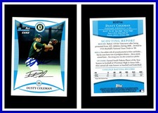 2008 Bowman Draft Prospects Dusty Coleman RC Autographed Signed AUTO Athletics