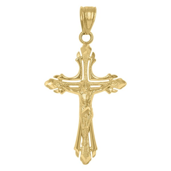 "Jfl Diamonds 10K Gelbgold Herren 1,20\" Charm Kreuz Jesus AnhäNger"-image