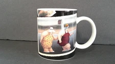 Vintage Judy and Marge Beach Scene Coffee Mug by Artist Lowell Herrero